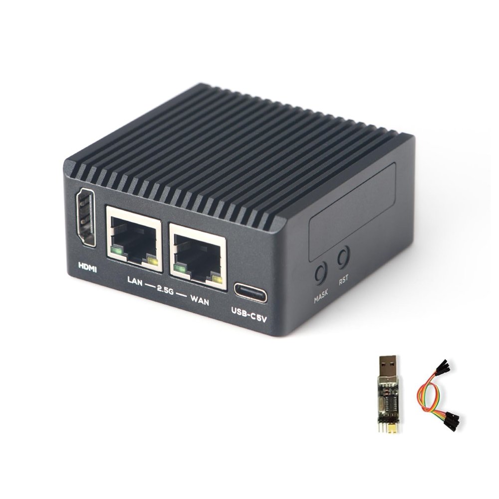 youyeetoo NanoPi R76S SBC & Mini Router, RK3576 Octa-core SoC, Dual 2.5G Ethernet, 6TOPS AI Acceleration,Up to 16GB LPDDR5 RAM, 4K Video Decoding (LPDDR4X 2GB+0GB eMMC,None Power,with Case)