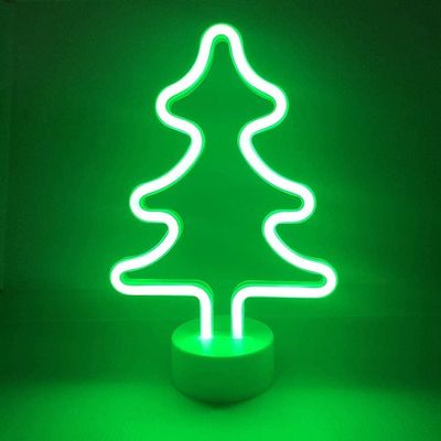 YUANYUYING Neon Table lamp,3D Night Light with USB Powered/LED Decor Light, Wall Decor for Room Decorate (Christmas Tree)