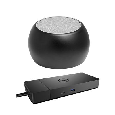 Dell WD19S USB-C Workstation Dock 90W 4K Support, HDMI, USB Hub and Ethernet Bundled with Bluetooth Boost U Speaker with Built-in Mic, 5 Hour Playback