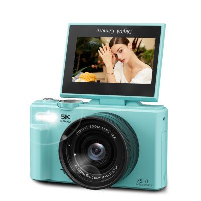Bewinner 5K Digital Camera for Photography 75MP with Autofocus & Macro, 18X Zoom WiFi Vlogging Camera, 3" Flip Screen Mirrorless Travel Cameras
