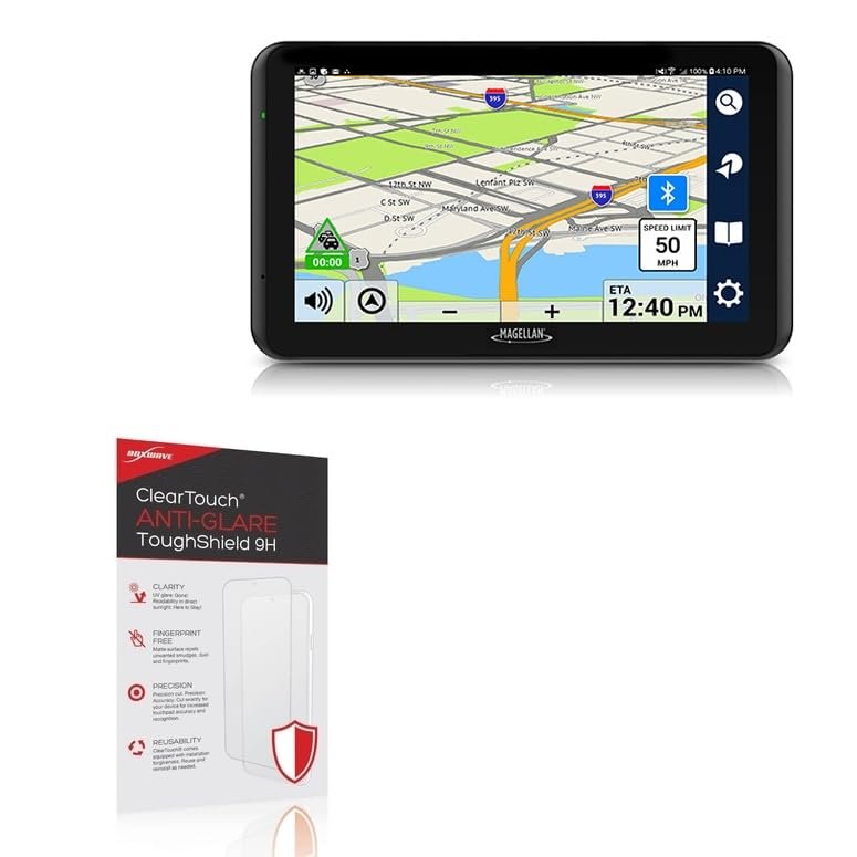 BoxWave Screen Protector Compatible With Magellan Roadmate 7771T-LMB - ClearTouch Anti-Glare ToughShield 9H (2-Pack), Anti-Glare 9H Tough Flexible Film Screen Protector