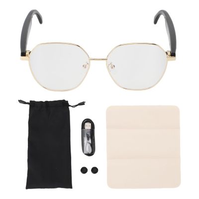 GOWENIC AI Smart Translation Glasses with Bluetooth, 163 Languages Real Time Voice Smart Translator Glasses with Anti Blue Light Lens, Bluetooth Audio Sunglasses for Travel Music and