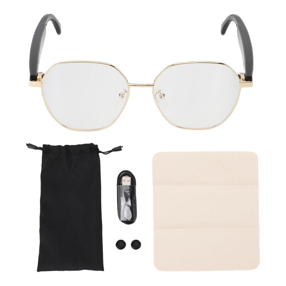 GOWENIC AI Smart Translation Glasses with Bluetooth, 163 Languages Real Time Voice Smart Translator Glasses with Anti Blue Light Lens, Bluetooth Audio Sunglasses for Travel Music and