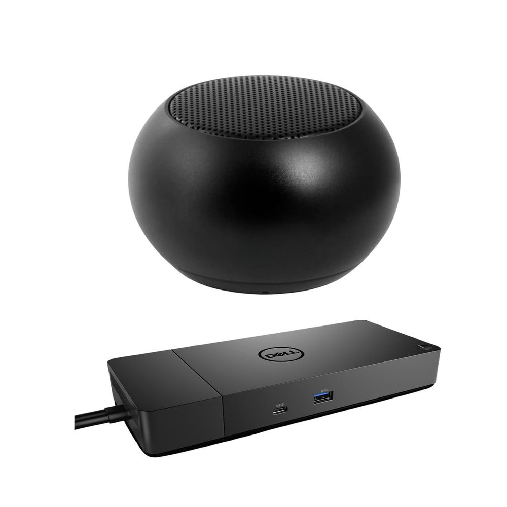 Dell Performance WD19DCS USB-C Dock 210W Triple 4K Support, HDMI, DisplayPort, USB Hub and Ethernet Bundled with Bluetooth Mini U Speaker with Built-in Mic, 4 Hour Playback