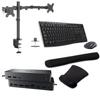 Dell UD22 Universal Dock 96W Quad 4K Support, HDMI, USB-C, DisplayPort and USB Hub Bundled with Desk Mount Dual Monitor Stand, MK270 Wireless Keyboard & Mouse, Gel Mouse & Wrist Pad view 1
