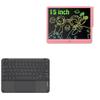BoxWave Keyboard Compatible with Deecam LCD-Pink (15 in) - SlimKeys Bluetooth Keyboard with Trackpad, Portable Slim TouchPad - Jet Black view 1