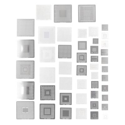 BGA Reballing Stencil Net 304 Stainless Steel Kit High Precision Durable Universal Rework Templates for Laptop Desktop Motherboard Repair 47PCS Set