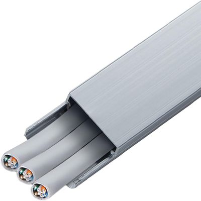 Cable Raceway Grey Floor, 20mm Narrow Cord/Wire Management Channel for Home Office Wall Self Adhesive, Concealer Cords Hider Cover Molding