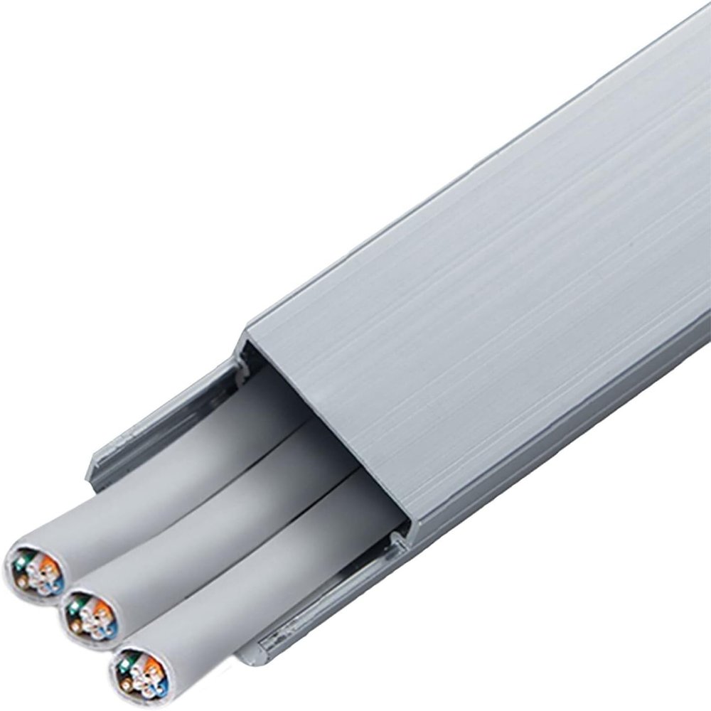 Cable Raceway Grey Floor, 20mm Narrow Cord/Wire Management Channel for Home Office Wall Self Adhesive, Concealer Cords Hider Cover Molding