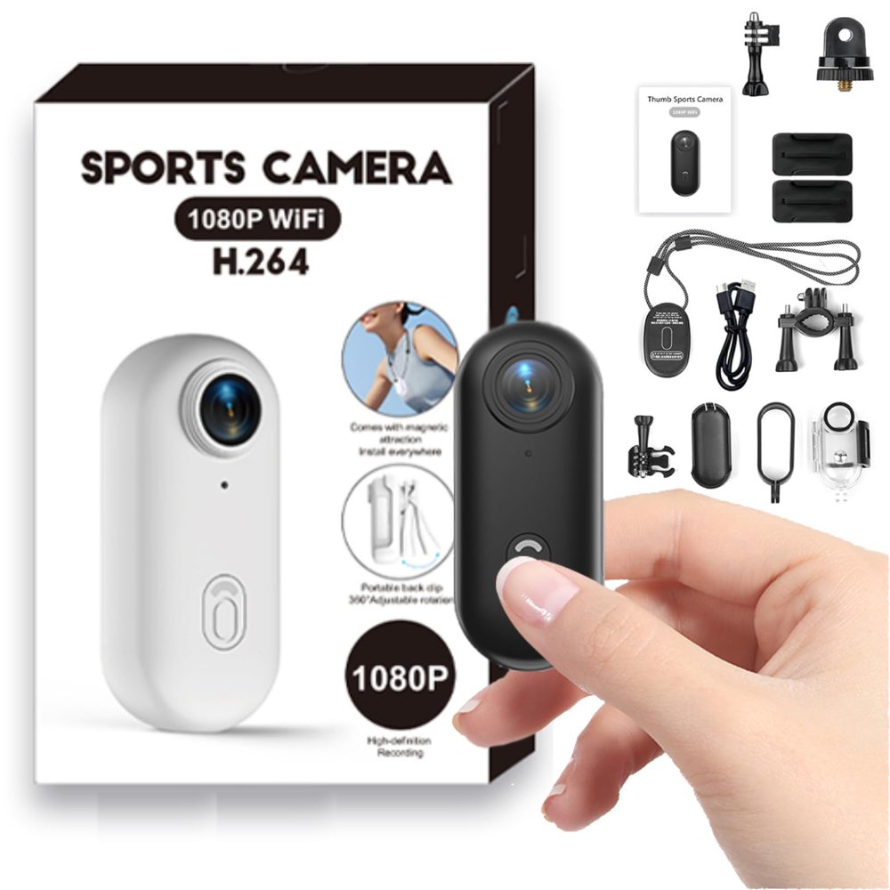 Body Camera 1080P Mini Action Cam Small Hands Free Recording Body Sports POV Camera with 30M Waterproof Case,Portable Camcorder Mount Anywhere for Cycling,Diving, Travel,Outdoor Adventures