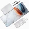 Feather Gaming Mouse Pad, Mouse Pad 32x16in, Large Desk Mat with Non-Slip Rubber Base, Office Desk Accessories, Large Extended Gaming Keyboard Mat, Big Mousepad for Computer Gamer Office, White 9-2065 view 3