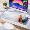 Feather Gaming Mouse Pad, Mouse Pad 32x16in, Large Desk Mat with Non-Slip Rubber Base, Office Desk Accessories, Large Extended Gaming Keyboard Mat, Big Mousepad for Computer Gamer Office, White 9-2065 view 4
