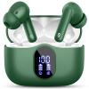 Wireless Earbuds, Bluetooth 5.4 Headphones Bass Stereo, Ear Buds with Noise Cancelling Mic, LED Display in Ear Earphones Clear Calls, IP7 Waterproof Bluetooth Earbuds for Laptop/Phones/Sports, Green view 1