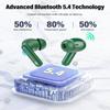 Wireless Earbuds, Bluetooth 5.4 Headphones Bass Stereo, Ear Buds with Noise Cancelling Mic, LED Display in Ear Earphones Clear Calls, IP7 Waterproof Bluetooth Earbuds for Laptop/Phones/Sports, Green view 4
