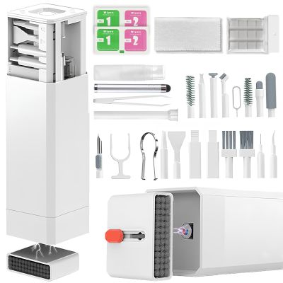 2026 Upgrade Phone Cleaning Kit 47PCS, iPhone Cleaning Kit, Airbud AirPods Cleaning Kit, Keyboard, Charging Port Cleaner for Apple Lightning/Android USB-C - Includes Putty, Cloth & Wipes (White)