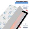Blue Blossom Case for iPad Air 13 Inch M3/M2(2025/2024) Trifold Stand White Leather Case Clear Back Cover with Pencil Holder Auto Wake/Sleep for Girls Women view 2