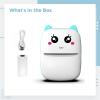 Wireless Inkless Printer for Students, Cute Cat Face Mistake Printer, Includes USB Charging & Thermal Paper, Blue view 3
