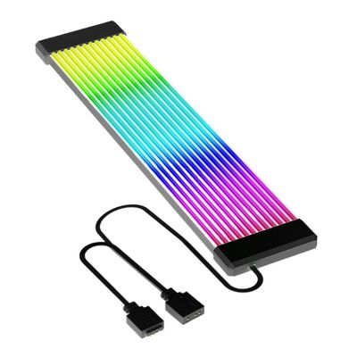 mangxiyis Flexible RGB L*/ED Light Strip Bar ARGB Board Cover for Computer Power Supply ATX 24PIN GPU Video Card Cables and Case(X12 Black)