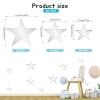 40 Pcs Star Wall Decals, Self Adhesive Silver Star Wall Decor Removable Peel and Stick Acrylic Mirror Stickers with 3 Different Size for Bedroom Living Room DIY Background Art Decor view 2