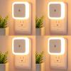 Night Lights Plug into Wall - 4-Pack Dusk to Dawn Sensor Plug in LED Nightlight 3000K Soft White Lighting, Auto-On/Off Lamp for Kids Adults Home Living Room Kitchen Bedroom Bathroom Toilet Hallway view 1