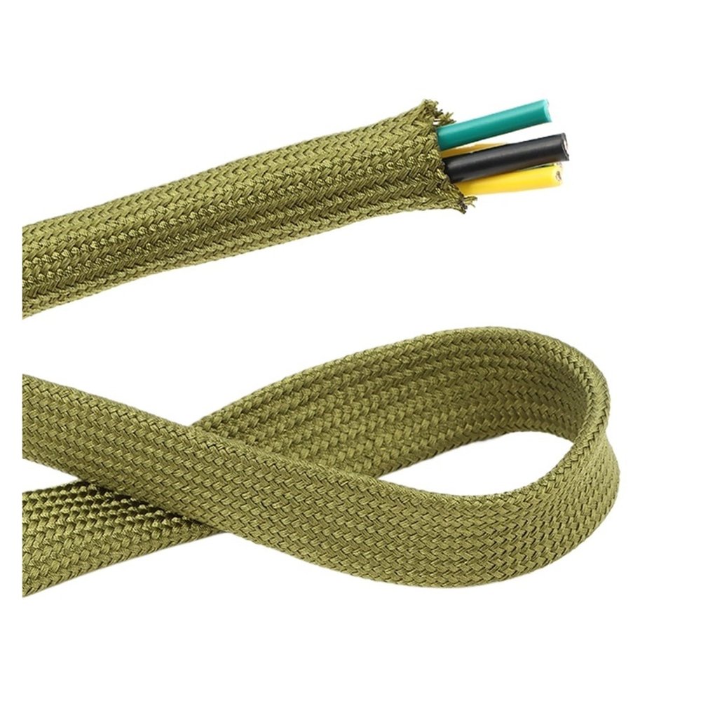 1m - 50m Cable Sleeve Nylon Braided Insulated Wrap 2.5mm - 30mm Tight High Density Polyamide Wire Protection Expandable Sheath(Army Green,16MM_5 Meters)