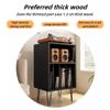 YWSXHS Wooden Record Player Stand, Large Capacity Record Player Table, Open Media Storage Cabinet, Suitable for Living Room, Bedroom and Recording Studios(Dark Brown) view 3