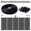 0.8" x32Ft Hook and Loop Straps with 50 Plastic Buckles, Adjustable Fastening Cable Straps, Free Cut Length, Reusable Nylon Cable Ties for Organizer or Storage, Black view 2