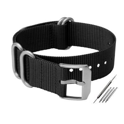 HMFang Nylon Watch Strap 22mm 23mm Watch Band Waterproof Sport For Watchbands Strap Black Fashion Bracelet For Men Belt(Black one silver,23mm)