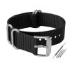 HMFang Nylon Watch Strap 22mm 23mm Watch Band Waterproof Sport For Watchbands Strap Black Fashion Bracelet For Men Belt(Black one silver,23mm) view 1