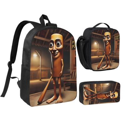 Dyale Adjustable Rucksack Lunch Bag Pencil Case Tung Tung Tung Sahur Backpacks 3pcs Set Primary Secondary Daypacks Work Laptop Bookbags Daily Gifts
