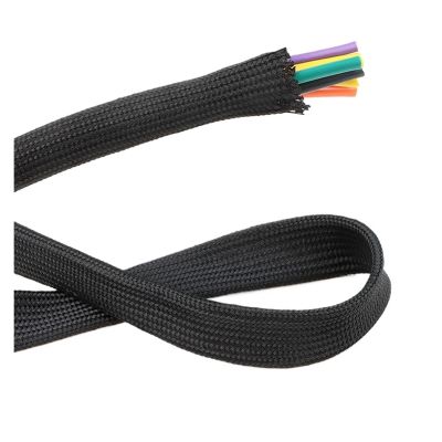 1m - 50m Cable Sleeve Nylon Braided Insulated Wrap 2.5mm - 30mm Tight High Density Polyamide Wire Protection Expandable Sheath(Black,2.5MM_2 Meters)