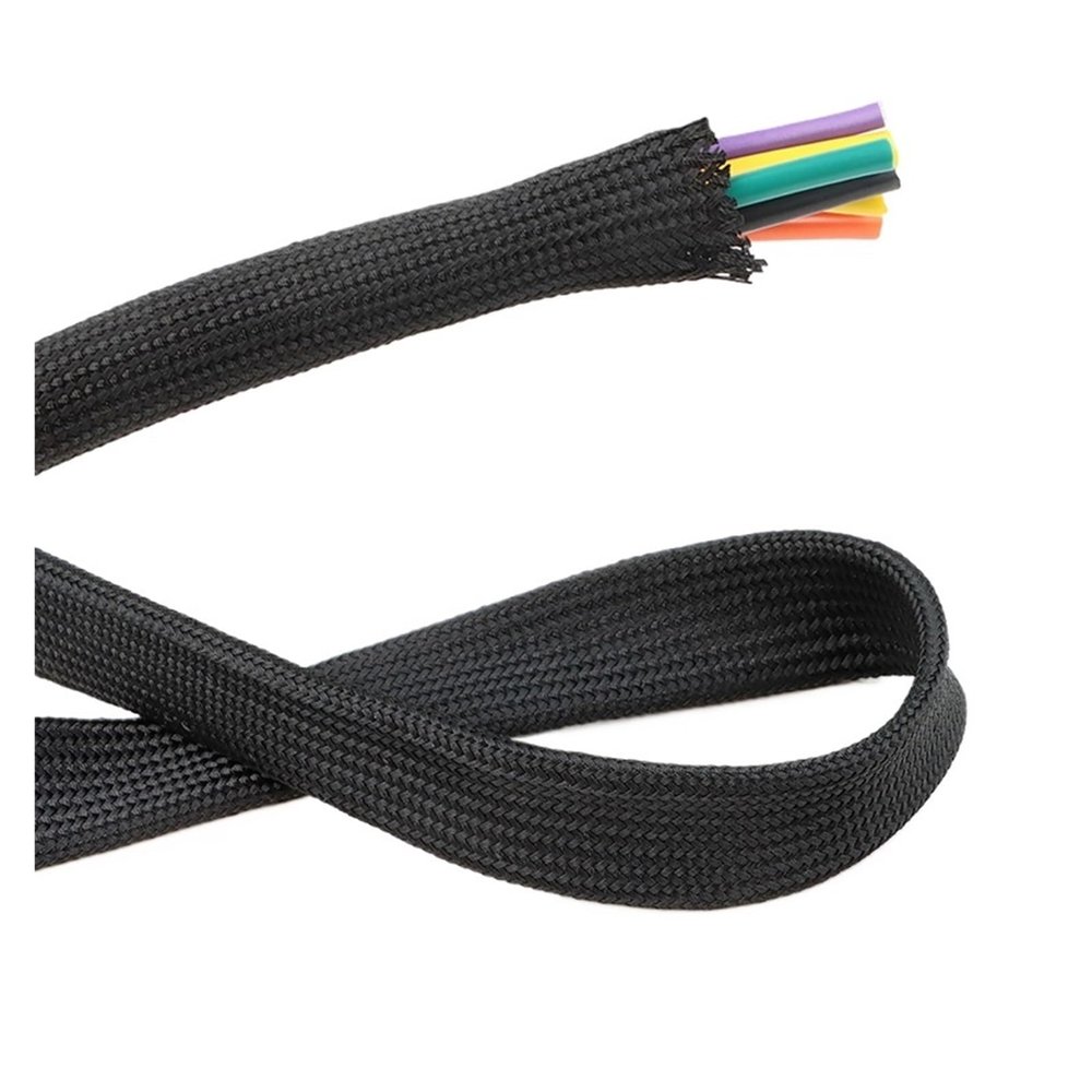 1m - 50m Cable Sleeve Nylon Braided Insulated Wrap 2.5mm - 30mm Tight High Density Polyamide Wire Protection Expandable Sheath(Black,2.5MM_2 Meters)