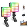 Zeadio Portable RGB Pocket Light with Clip - Adjustable 3000K-7000K Color Temperature, CRI95, Camera Small Video Selfie Light for Tabletop Filming/Selfie/Cell Phone/Photography, Pack of 2 view 1