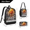 Dyale Adjustable Rucksack Lunch Bag Pencil Case Udin Din Din Dun Backpacks 3pcs Set Primary Secondary Daypacks Work Laptop Bookbags Daily Gifts view 2