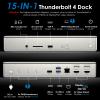 WAVLINK Thunderbolt 4 Dock with 100W Charging, Displaylink Docking Station Quad 4K@60Hz Monitor,3 Thunderbolt 4 Ports, 2.5G Ethernet, Thunderbolt Dock for Mac M1-M4 and PC,Displaylink Driver Required view 2