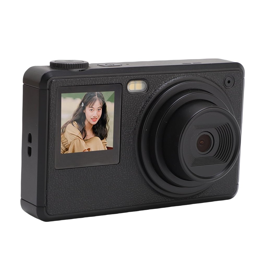 Bnineteenteam 4K Digital Camera, 48MP 4K 16X Zoom Autofocus Camera, with Double Touchscreen, Fill Light, Lightweight, Dust Proof Rain Proof