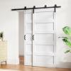 87" x 96"Manufactured Wood Paneled Bypass Barn Door Double Doors with Hardware Kits(Include 2 Set 48" Width Doors) view 2