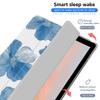 Blue Flower Case for iPad 9th/7th/8th Generation(2021/2020/2019 10.2 Inch) Cute Floral Trifold Stand White Leather Case Clear Back Cover with Pencil Holder Auto Wake/Sleep view 2