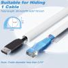 39" Silicone Cord Hider for 1 Cord,Flexible Side-Opening Self-Adhesive Cord Covers for Wires on Wall Mount TV,Easier Setup for Home Office Cable Management Wire Hider,0.54" W x 0.39" H,White view 2