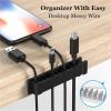 Cable Clips 10/28pcs Cable Organizer Clip Holder Charging Desk Management Fixing Clamp for Fastening Earphone Phone Charger(White,28pcs) view 2