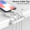 Cable Clips 10/28pcs Cable Organizer Clip Holder Charging Desk Management Fixing Clamp for Fastening Earphone Phone Charger(White,28pcs) view 3