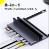 Laptop Docking Station Stand: QUUGE 7 in 1 USB C Dock with HDMI 2.0 4K 60Hz, RJ45 Ethernet, 2 USB3.0 Ports, 100W PD, MicroSD/SD 3.0, Universal Laptop Stand Docking Station view 2