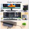 Laptop Docking Station Stand: QUUGE 7 in 1 USB C Dock with HDMI 2.0 4K 60Hz, RJ45 Ethernet, 2 USB3.0 Ports, 100W PD, MicroSD/SD 3.0, Universal Laptop Stand Docking Station view 3