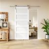 36" x 84"Manufactured Solid Wood Paneled Sliding Barn Door with Brushed Nickel Hardware Kit view 2