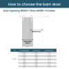 36" x 84"Manufactured Solid Wood Paneled Sliding Barn Door with Brushed Nickel Hardware Kit view 3
