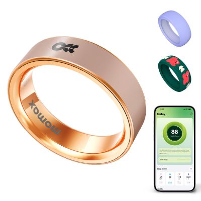 MOMAX 1-Sense Soul Worlds 1st Haptic Smart Ring, AI Mood & Fitness Tracker with Touch Control, 5ATM Waterproof, No APP Subscription, Android & iOS Compatible
