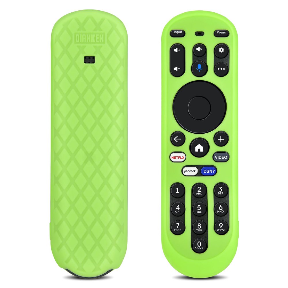 ZWP Silicone Protective Case for Xumo Smart TV Remote, for Element Pioneer Hisense XUMO TV Remote, Washable Anti-Lost Remote Case-Glow in Dark (Green)