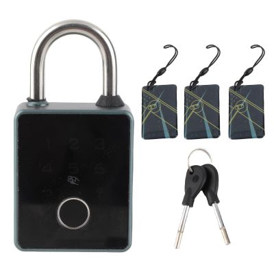 Pilipane Smart Fingerprint Password Padlock 5 in 1 Unlocking Method Keyless Entry Electronic Lock for Outdoor Fence Gate and School Lockers Aluminium Alloy with Rubber Case (Ttlock)