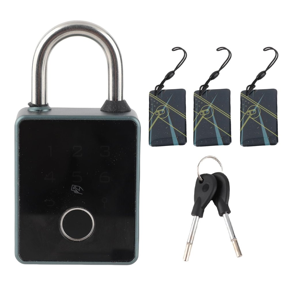 Pilipane Smart Fingerprint Password Padlock 5 in 1 Unlocking Method Keyless Entry Electronic Lock for Outdoor Fence Gate and School Lockers Aluminium Alloy with Rubber Case (Ttlock)