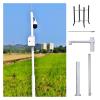10 20 FT Security Camera Poles for Outside, Segmented Surveillance Stand with Screws & Ground Cage, Camera Mounting Pole Cameras Bracket for P-T-Z/ C-C-T-V Cameras(Light Coffee,3 Sections-9 4/5 ft (3 view 1
